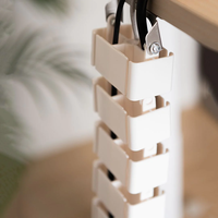 Goulotte de gestion de câbles verticale en plastique réglable en hauteur, en forme de serpent, pour ordinateur de bureau sous le bureau, pour bureau assis-debout
