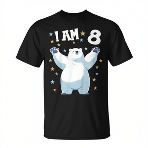 Camiseta de Oso Polar para Niños y Niñas de 8 Años, Regalo de Cumpleaños, Ropa Promocional - Product Image 2