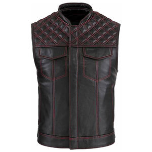 Gilet en cuir pour hommes Style motard Équipement de protection de haute qualité Durable Design classique Équipement de protection de haute qualité Design classique - Product Image 1