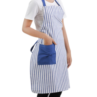 100% coton lin teint en fil sans manches tablier à rayures bleues pour la maison et l'hospitalité pour les restaurants et les hôtels