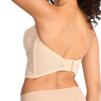 Soutien-gorge convertible sans bretelles pour femme, grande taille, maintien élevé, avec armatures, sans couture, ajustement invisible, multi-positions, confort quotidien, décolleté en V