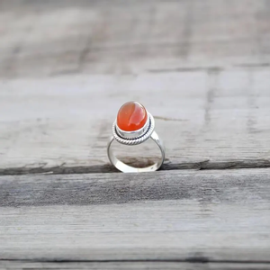 Hecho a mano 925 anillo de piedras preciosas de plata esterlina hermoso diseñador de cornalina joyería de moda clásica regalo para mujeres precio al por mayor - Product Image 4