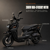 Moto électrique de tourisme Leshuai 2000W 60V 65-70km/h tout-terrain Hebei avec une longue autonomie
