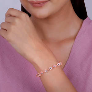 Pulsera de cristal cúbico de oro rosa Pulseras y brazaletes de cristal elegantes y lujosos - Product Image 2