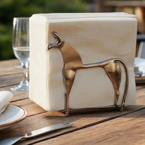 Servilletero Dorado Vintage con Forma de Caballo para Espacios Formales, Mesa de Comedor, Mostrador de Oficina y Decoración Elegante de Mesa, Procedente de la India - Product Image 1