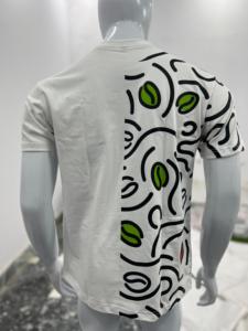 Nouveau T-shirt en coton éponge 100% avec impression demi-design, motif uni, style streetwear, coupe ample, service OEM, anti-plis, respirant - Product Image 4