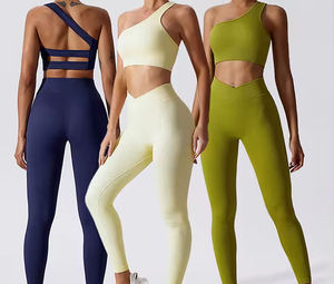 ชุดออกกำลังกายเลคกิ้งเอวสูงสองชิ้นสำหรับฟิตเนสกีฬาโยคะสีล้วนเป็นมิตรต่อสิ่งแวดล้อม - Product Image 4