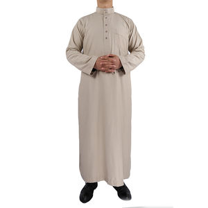 Dubaï vêtements musulmans saoudiens Daffah robe musulmane hommes Qamis qatar thobe bouton personnalisé de haute qualité Thobe Jubba hommes Thobe - Product Image 4
