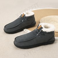 Chaussons d'intérieur pour hommes, chauds, antidérapants, doux, en daim synthétique, doublure en peluche, faciles à enfiler, grande taille, OEM disponible