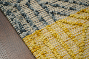 Premium Quality Luxury Textured Wool <b>Boho</b> <b>Rug</b> Handwoven Modern Woollen <b>Rug</b> for Cozy Home Atmosphere Plush Pile Height - Product Image 2