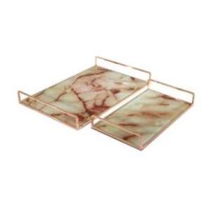 Bandeja de servicio de resina de calidad superior con patrón de mármol único perfecto para centro de mesa de centro y decoración interior moderna - Product Image 1