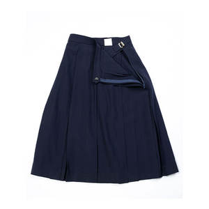 Exceptional Quality Factory Cost School Uniform C11-<b>Navy</b> Japan Style Breathable Anti Wrinkle Knee Length Six <b>Pleated</b> Box <b>Skirt</b> - Product Image 1