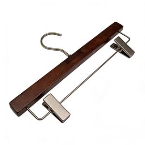 Perchas de Madera de Primera Calidad con Pinzas, Acabado de Nogal Oscuro de Lujo, Resistentes, para Tiendas de Ropa y Armarios de Hoteles - Product Image 2