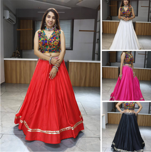Lehenga choli ในผ้าฝ้ายเรยอนสีแดงจากนักออกแบบล่าสุด - Product Image 5