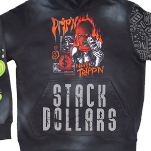 Sweat à capuche zippé pour homme en molleton mélangé de coton, délavé à l'acide, couleur unie, grande taille, coupe oversize, poche kangourou, grammage lourd - Product Image 3