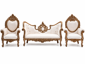 เก้าอี้คู่รักงานแต่งงานไม้สักแบบดั้งเดิมสุดหรูหรา รุ่นรอยัล สองที่นั่ง - Product Image 2