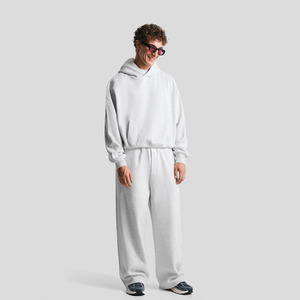 OEM Ensemble Survêtement pour Hommes de Haute Qualité Surdimensionné Solide Style High Street Pull à Capuche Pantalon de Survêtement Polaire Logo Personnalisé - Product Image 3