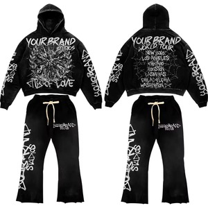 Conjunto Deportivo Personalizado para Hombre, 100% Algodón Grueso, Estilo Holgado, Lavado Ácido, Estampado Digital Vintage, Hip Hop, Invierno - Product Image 5