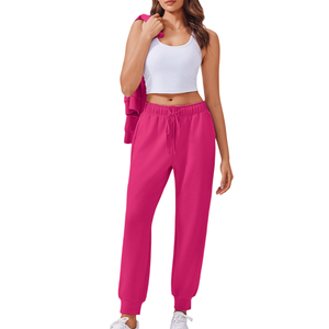 Turn Down Collar Sportswear Winter Tracksuits 2025 Breathable Customized logo Printing <b>Fleece</b> Cotton Tracksuit for Women's - Product Image 5