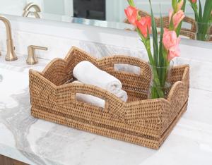 New Design Hand-Woven Rattan Serving <b>Tray</b> Rectangle Decorative Serving <b>Tray</b> for Storage Breakfast <b>Drinks</b> - Product Image 4