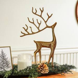 Centro de mesa de decoración de Reno de Metal decorativo para vacaciones de invierno que agrega calidez y estilo a la mesa del comedor - Product Image 1