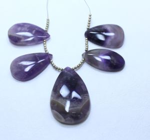 Cuentas de amatista con forma de pera Lisa Tamaño 26X17MM a 40X20MM Aprox. 3 ''pulgadas para hacer joyas - Product Image 2