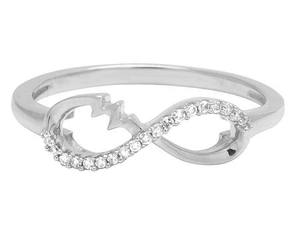 Bague élégante en moissanite style infini pour femme, en argent sterling S925, clarté VVS1-VVS2, sertie à griffes - Bijoux personnalisés pour - Product Image 4