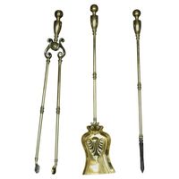 Ensembles de feu décoratifs et fonctionnels en laiton massif avec vernis vintage pour correspondre à la cheminée de style ancien monde