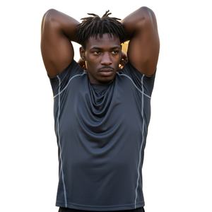 T-shirts pour hommes à col rond, coton doux, vêtements décontractés, manches courtes, tissu respirant, style uni, OEM ODM, vente en gros - Product Image 5