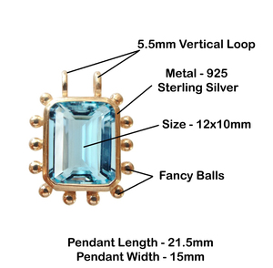 12x8mm forme octogone pendentif en argent sterling 925 avec 2 boucles breloque plaqué rhodium breloque pierre de naissance - Product Image 2