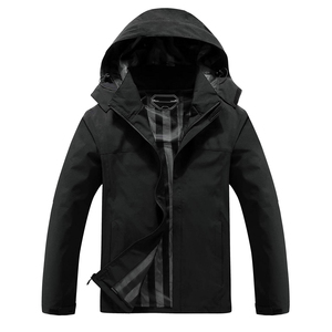 Chaqueta Bomber Cortavientos para Hombre, Diseño Sólido, Invierno 2024, con Cuello Alto y Capucha, Exterior de Poliéster/Nailon, Estilo Urbano - Product Image 4