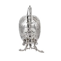 Boîte à biscuits chauffante isolée en métal artisanal, style Art Déco, plaqué argent, en forme de coquille Saint-Jacques, pour cuisson vapeur, pour cuisine et desserts