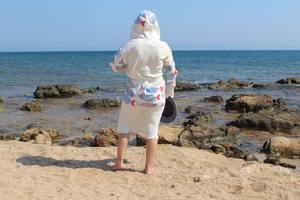 เสื้อคลุมอาบน้ำผ้ามัสลินตุรกีมีฮู้ดพิมพ์ลายสีสันสดใสสำหรับผู้หญิงผู้ชายเด็กผ้าขนหนูชายหาดสปาห้องน้ำบ้านโรงแรมแห้งเร็ว - Product Image 5