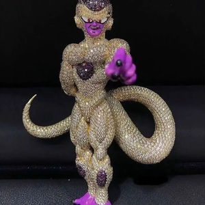 Colgante de Serpiente con Incrustaciones de Diamantes de Imitación VVS de Lujo Personalizado, Estilo Hiphop, Chapado en Oro Rosa de 925, Colgante 3D Especial con Diamantes de Moissanita - Product Image 3