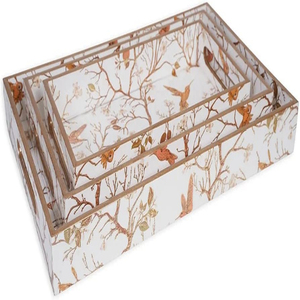 ถาดเสิร์ฟไม้สีเขียว16 "14" หรูหราแกะสลักทองสำหรับงานแต่งงานเดือนรอมฎอนที่จัดบ้านสำหรับรับประทานอาหารโต๊ะกาแฟ - Product Image 2