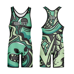 Maillots de fitness pour hommes personnalisés, justaucorps de lutte, combinaison de musculation avec impression personnalisée et sublimation - Product Image 3