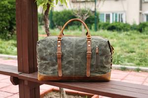 Sac de voyage en toile de cuir élégant polochon spacieux pour le week-end voyage de nuit affaires sac fourre-tout durable LCTB-0064 - Product Image 6