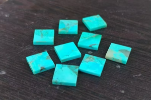 Turquesa de Arizona, Cabujón Cuadrado, Piedras Preciosas Sueltas, Turquesa de Arizona, Cabujón, Piedra Preciosa Suelta con Reverso Plano para Hacer Joyería - Product Image 3