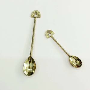 Juego de cucharas para servir de acero inoxidable dorado a granel, fantástico acabado dorado de acero inoxidable con mango redondo largo - Product Image 6