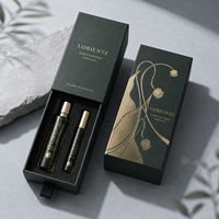 Boîte à parfum coulissante haut de gamme multi-tailles avec logo personnalisé, doublure en éponge, pelliculage mat, écologique, noir mat, impression offset