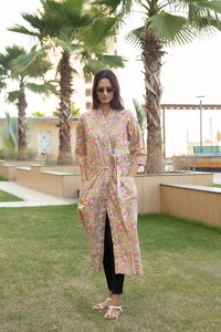 Pijamas de Verano para Mujer, 100% Algodón, Estampado Floral, Secado Rápido, Transpirable, Cintura Elástica - Product Image 3