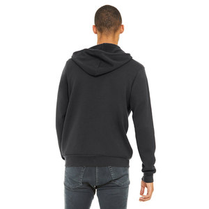 BELLA + CANVAS Unisex Organic French Terry Full Zip Hooded Sweatshirt Embroidered Winter Thermal <b>Hoodie</b> Dark <b>Grey</b> 3739 Unisex - Product Image 3