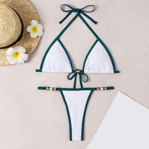 Wholesale Price Custom Logo Front Logo Beachwear 2-Piece Women's Bikini Sets Summer Fashion Sexy High Waist Swimsuit - Product Image 6
