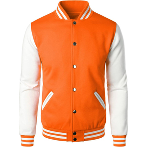 Veste universitaire à manches longues de haute qualité Nouveau design à la mode Respirant Orange Couleur Baseball Vestes pour hommes - Product Image 1