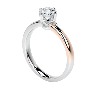 เครื่องประดับบางเบา14K แหวนอิจิทองสีเหลืองทรงกลม1CT ริกิเพชรปลูกในห้องปฏิบัติการงานแต่งงานแบบคลาสสิกแหวนอินเทรนด์สำหรับผู้หญิง - Product Image 4