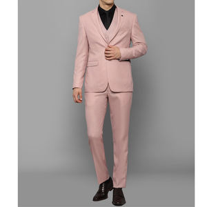 Vestido de oficina Rosa elegante personalizado para hombre, última moda para hombre, para novio vestido de novia, chaqueta de 3 piezas, chaleco, pantalones, esmoquin con cuello mandarín - Product Image 3