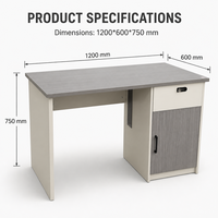 Bureau de direction moderne en bois de 1200 mm avec tiroir verrouillable, table d'ordinateur pour poste de travail commercial