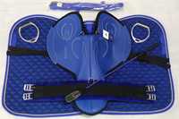 BLUHORSE Selle d'équitation anglaise en cuir PU pour l'entraînement et la course, ensemble complet, arbre incassable en plastique, quincaillerie nickelée, durable