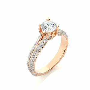 Round Cut Diamond <b>Split</b> Shank Prong Setting Anniversary <b>Ring</b> For Women - Product Image 6