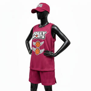 Ensemble short de basketball pour femmes, tissu en maille polyester respirant, couleur marron, logo personnalisé par transfert thermique, ensembles pour femmes 100% coton - Product Image 4